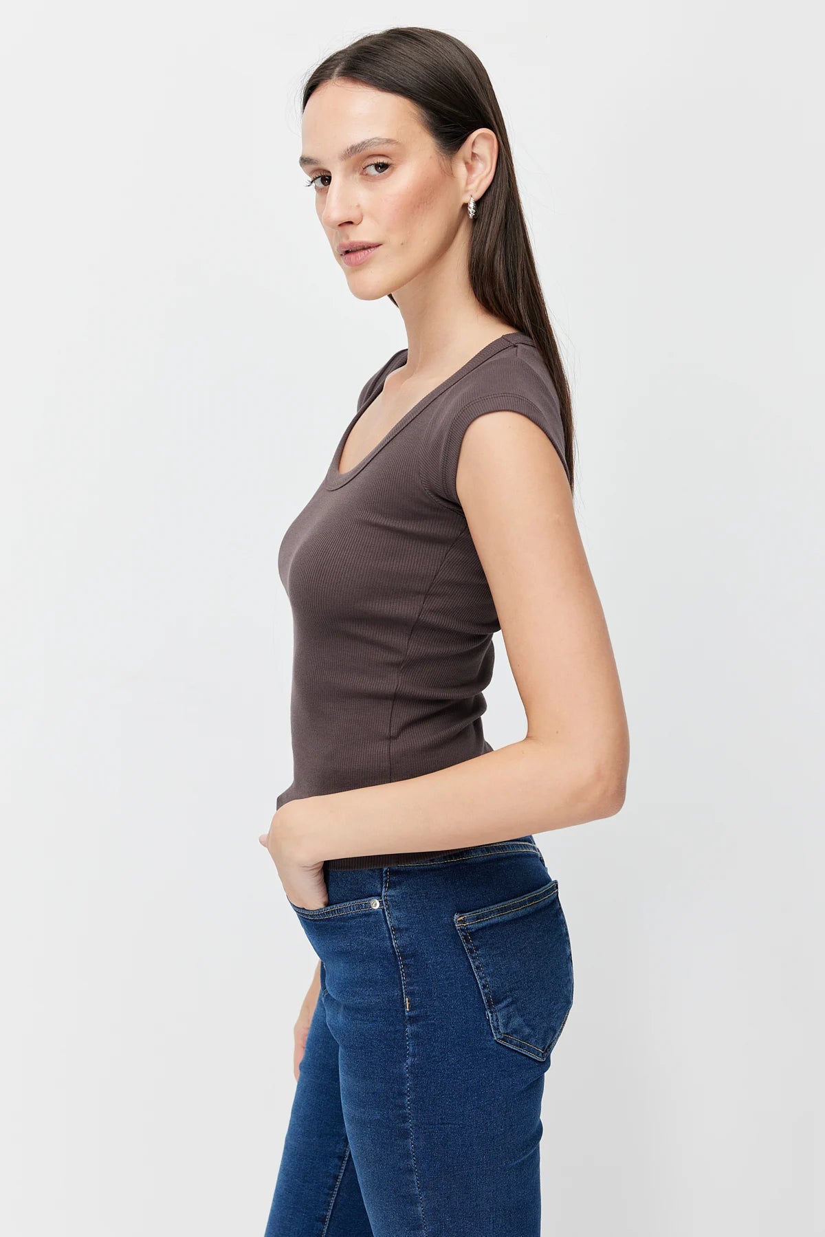 Women's Deep Round Neck Bodysuit
