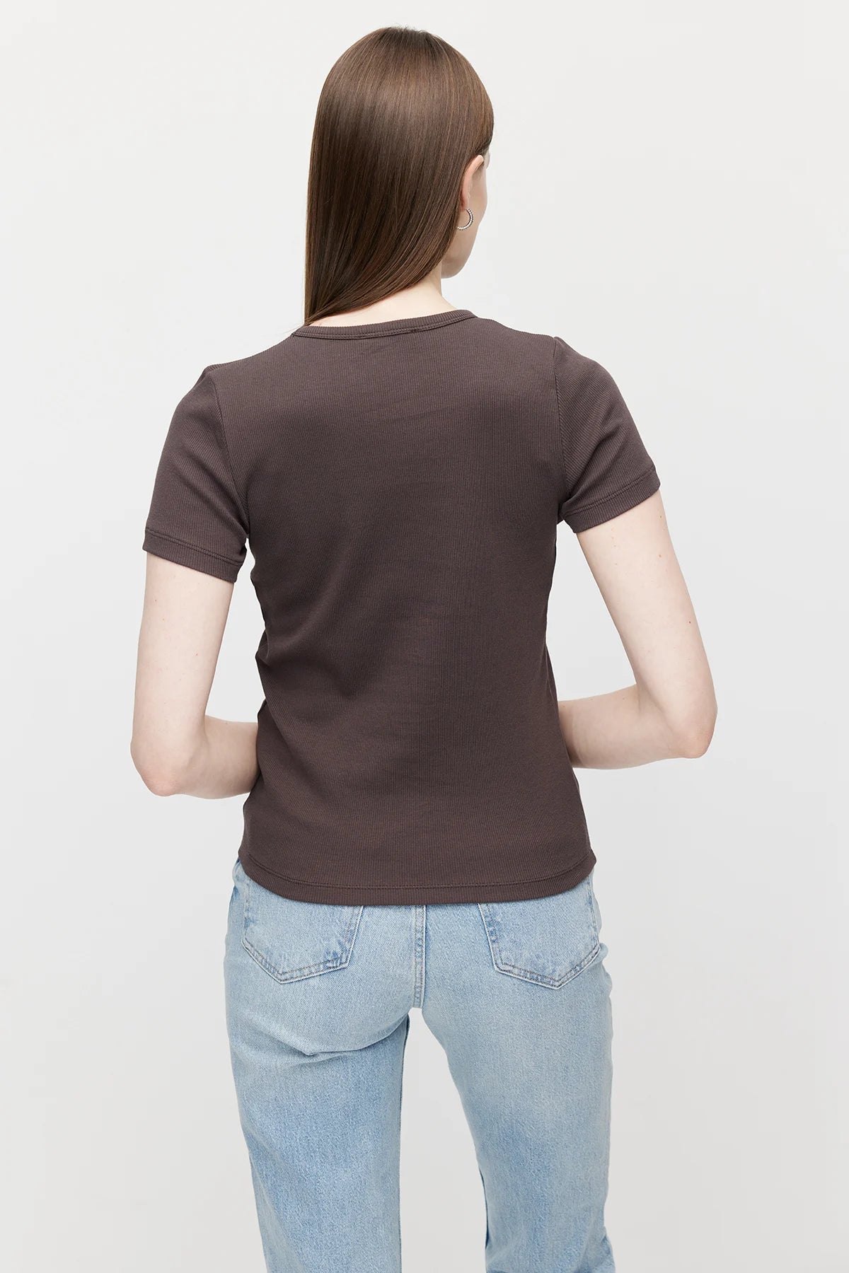 Women's Crew Neck Blouse with Rhinestones