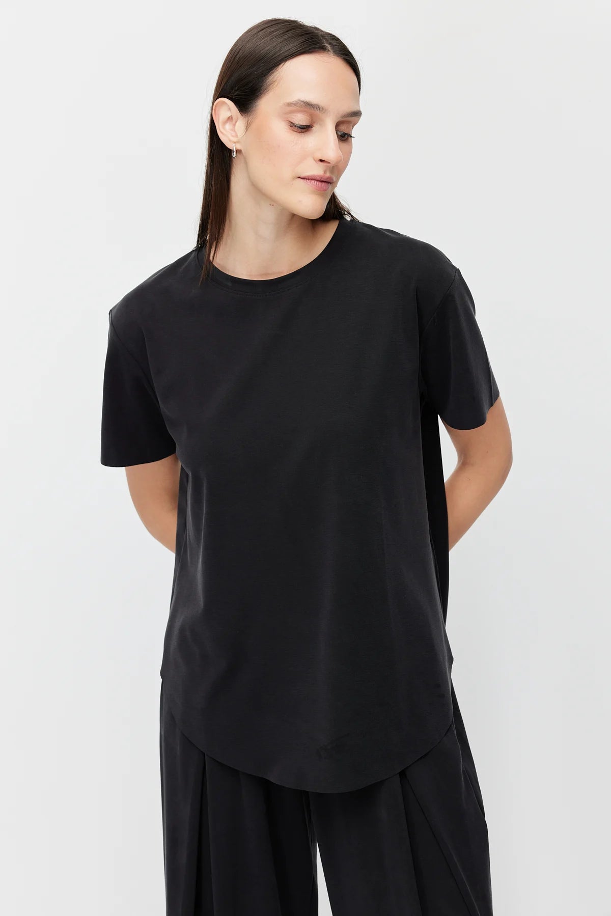 Women's Oval-Cut Soft-Texture T-Shirt