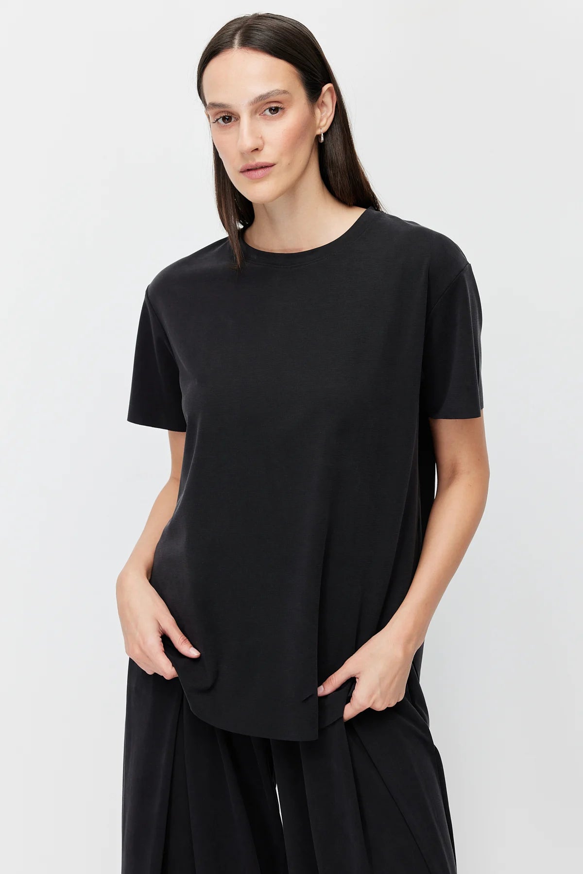 Women's Oval-Cut Soft-Texture T-Shirt