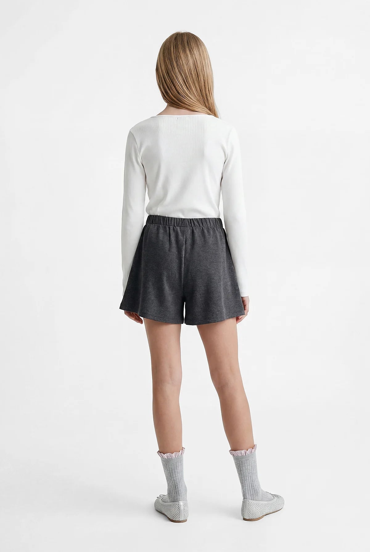 Girl's Blouse with Sparkling Stone Embellishment Around the Neckline