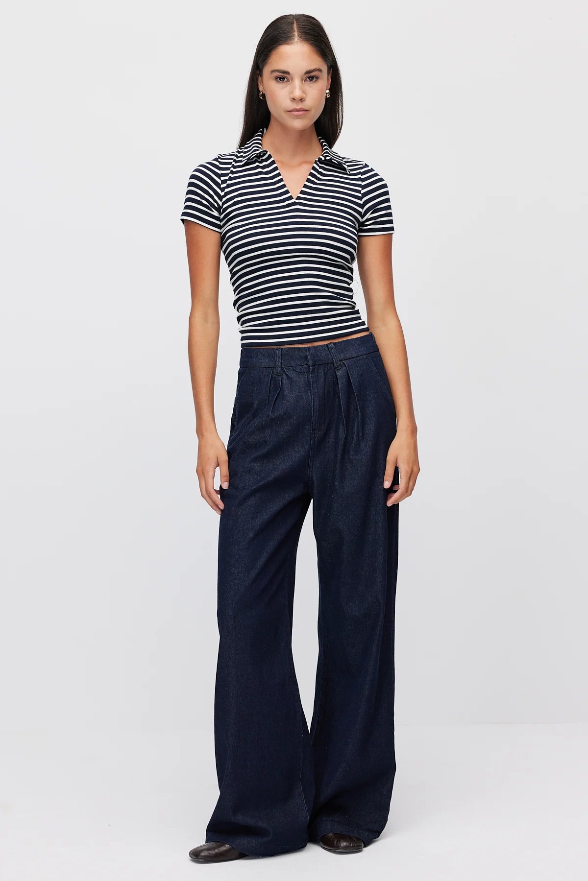 Women's Polo Shirt Striped T-Shirt