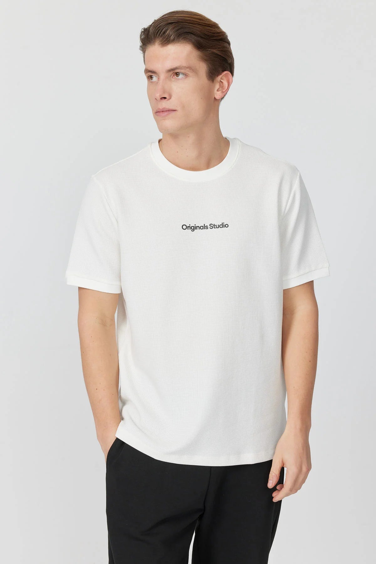 Men's Textured Text Detail T-shirt