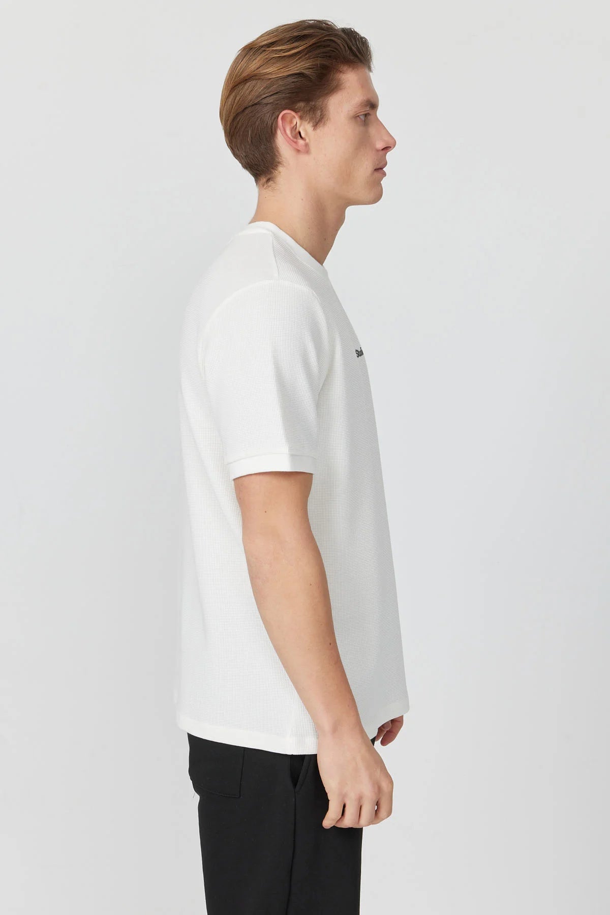 Men's Textured Text Detail T-shirt
