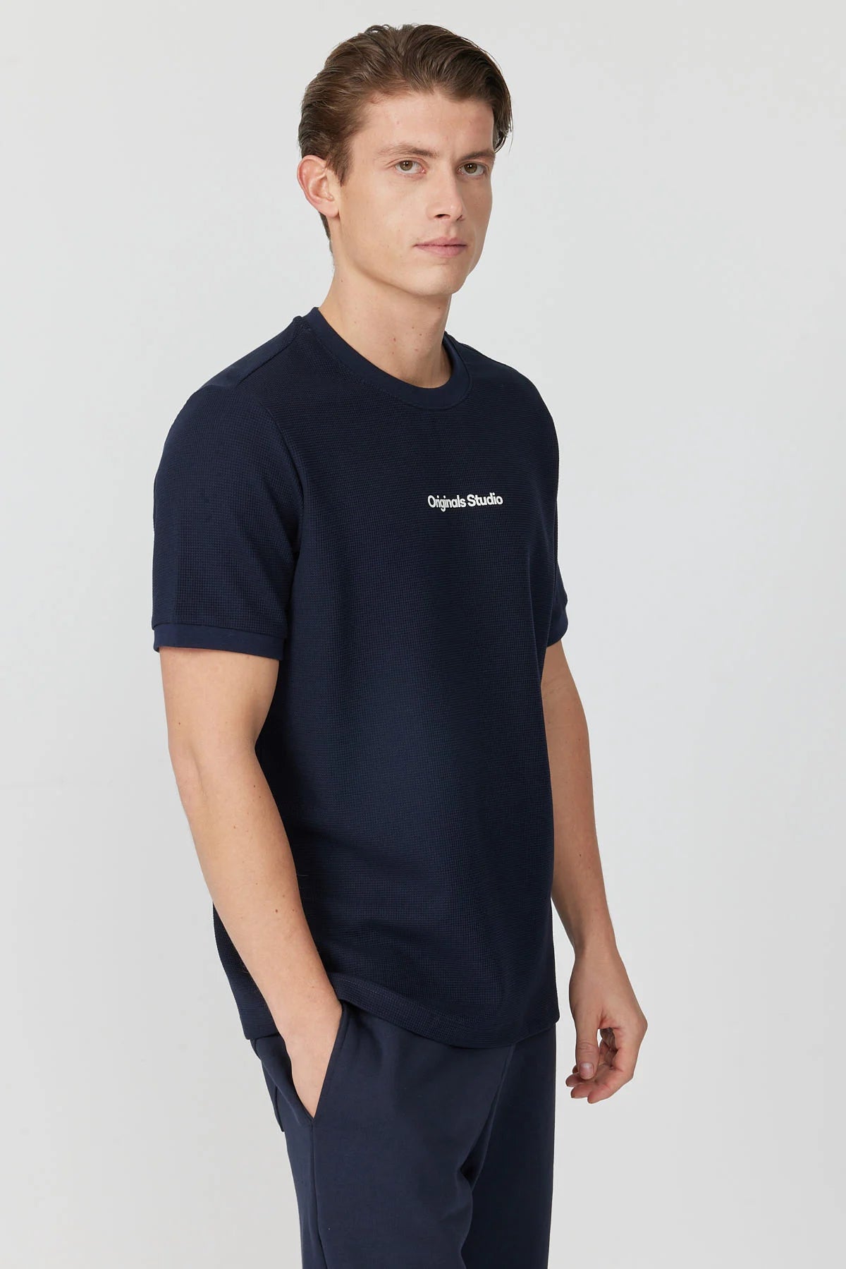 Men's Textured Text Detail T-shirt