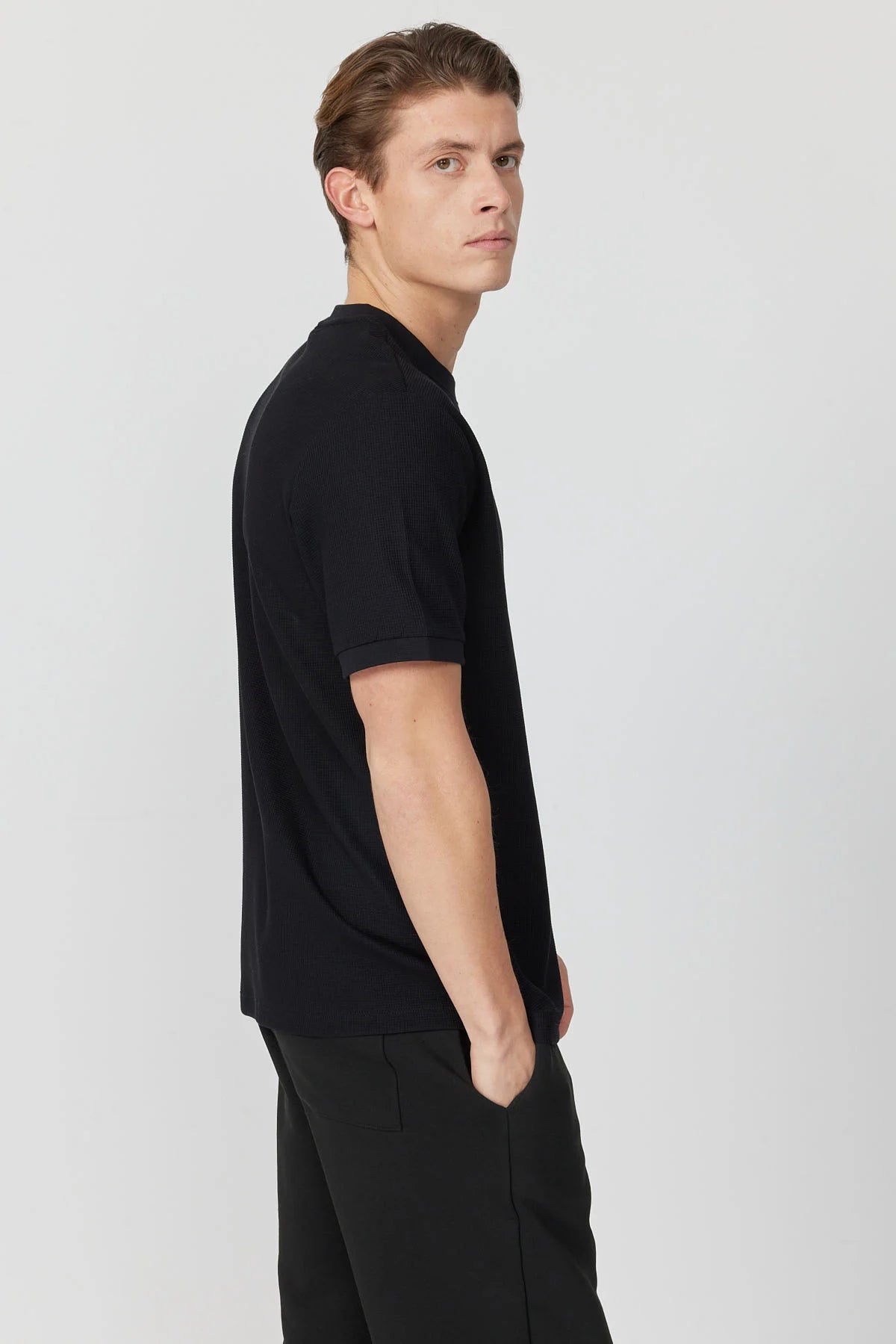 Men's Textured Text Detail T-shirt