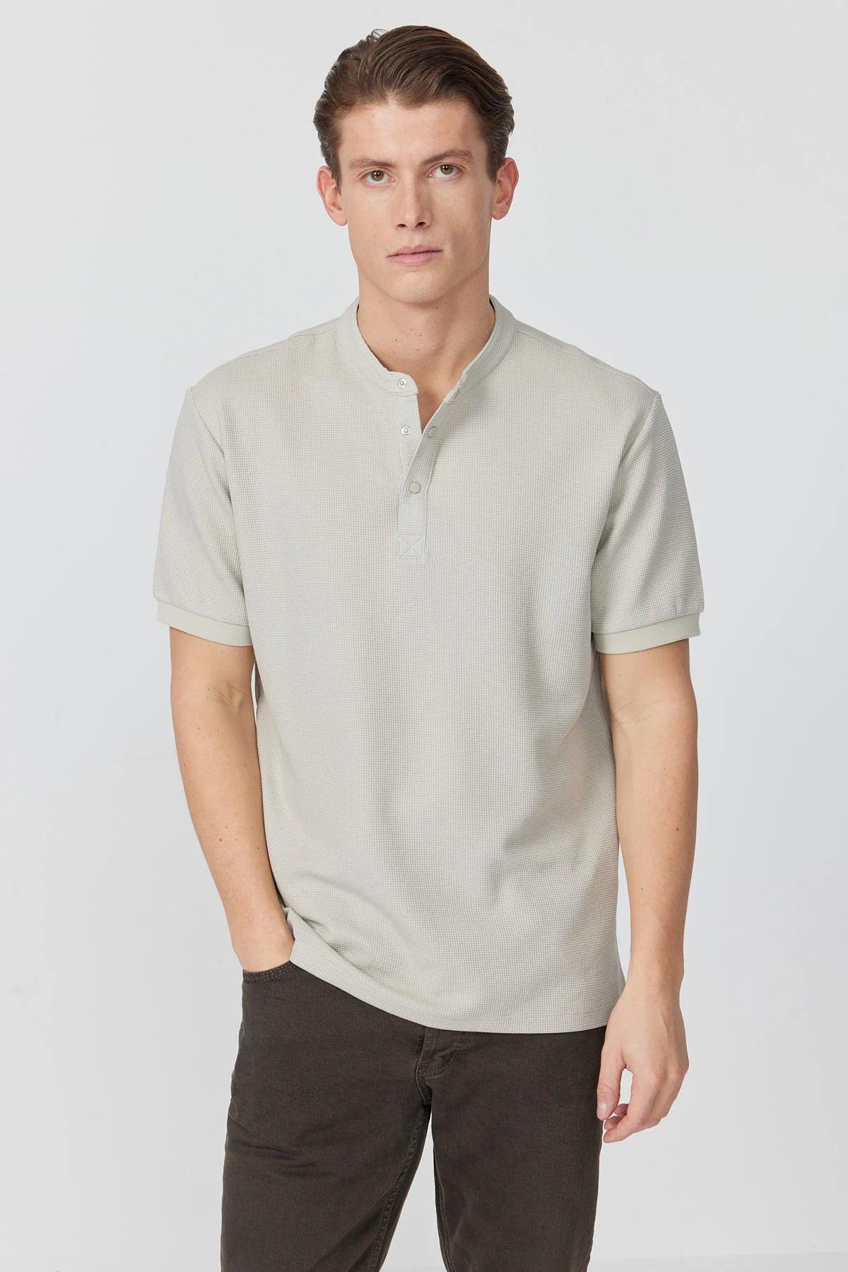 Men's Mandarin Collar T-shirt