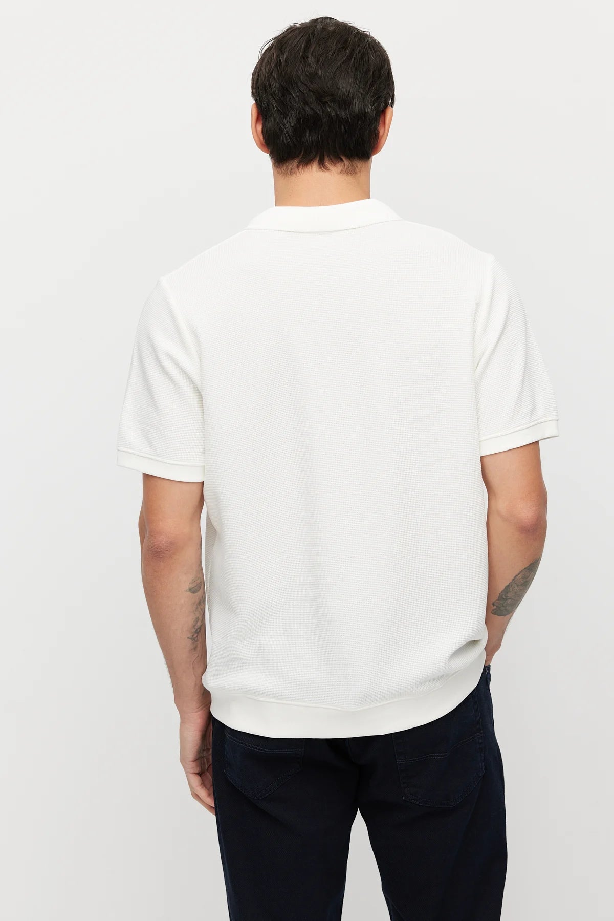 Men's Textured Polo Collar T-shirt