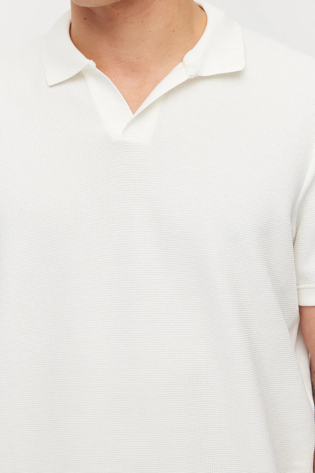Men's Textured Polo Collar T-shirt