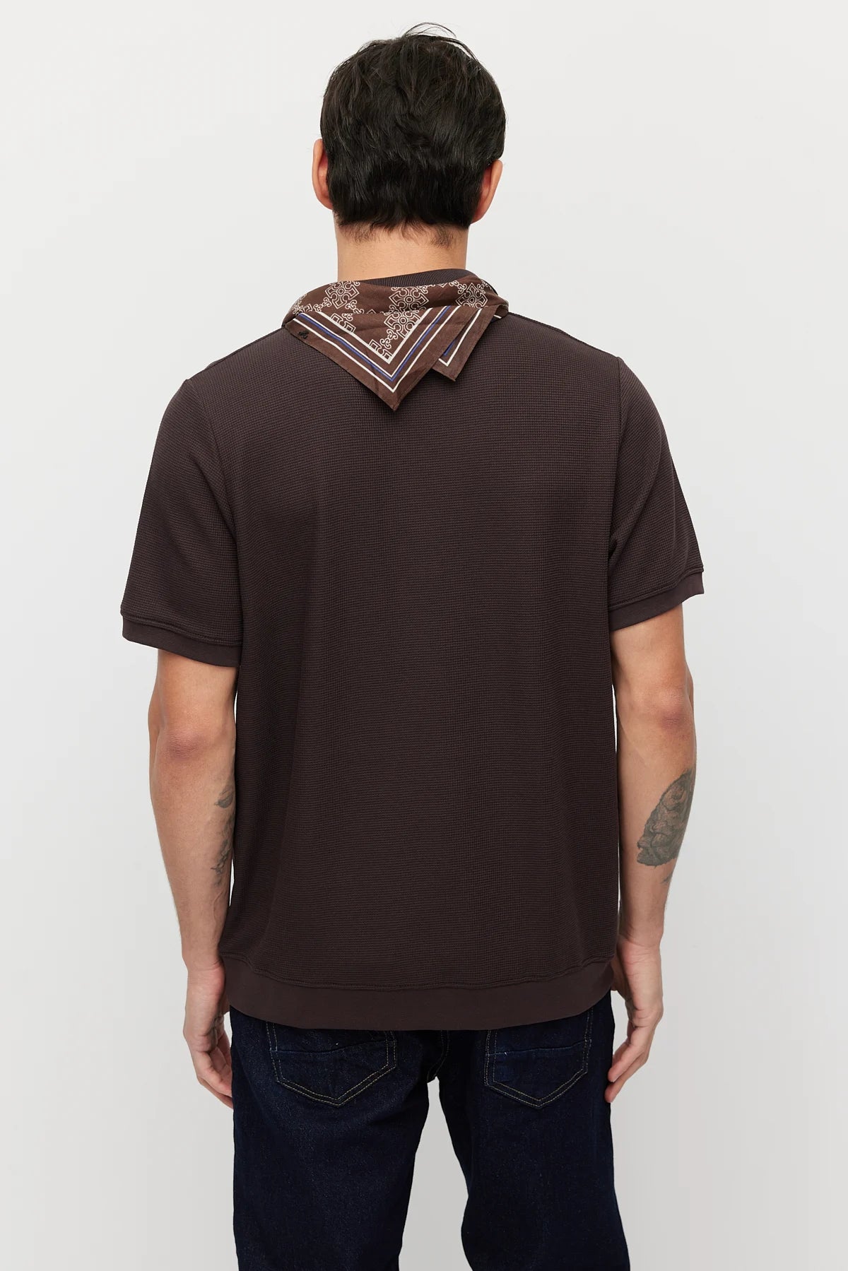 Men's Textured Polo Collar T-shirt