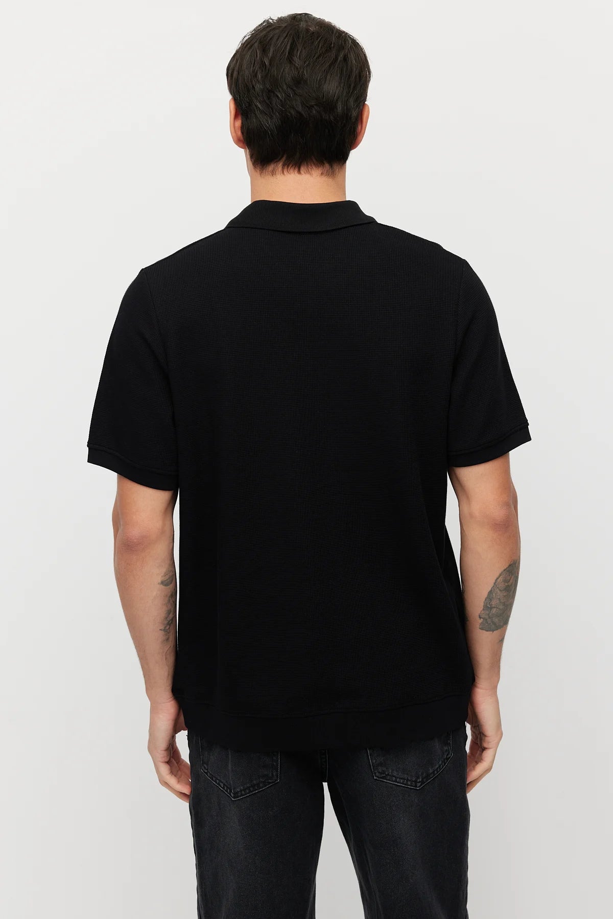 Men's Textured Polo Collar T-shirt