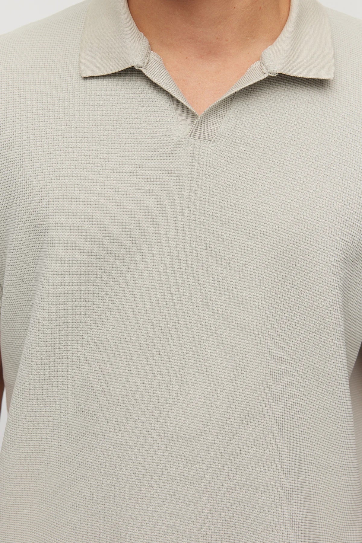 Men's Textured Polo Collar T-shirt
