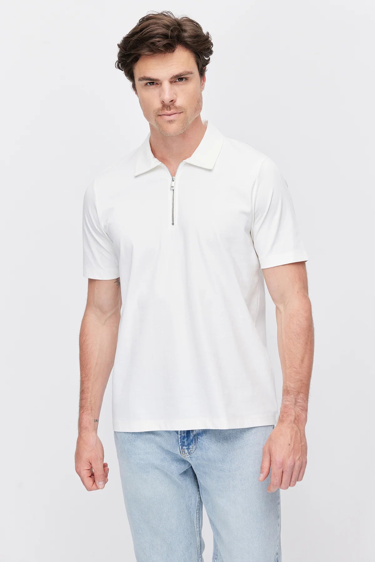 Men's Half-Zip Polo Collar T-shirt