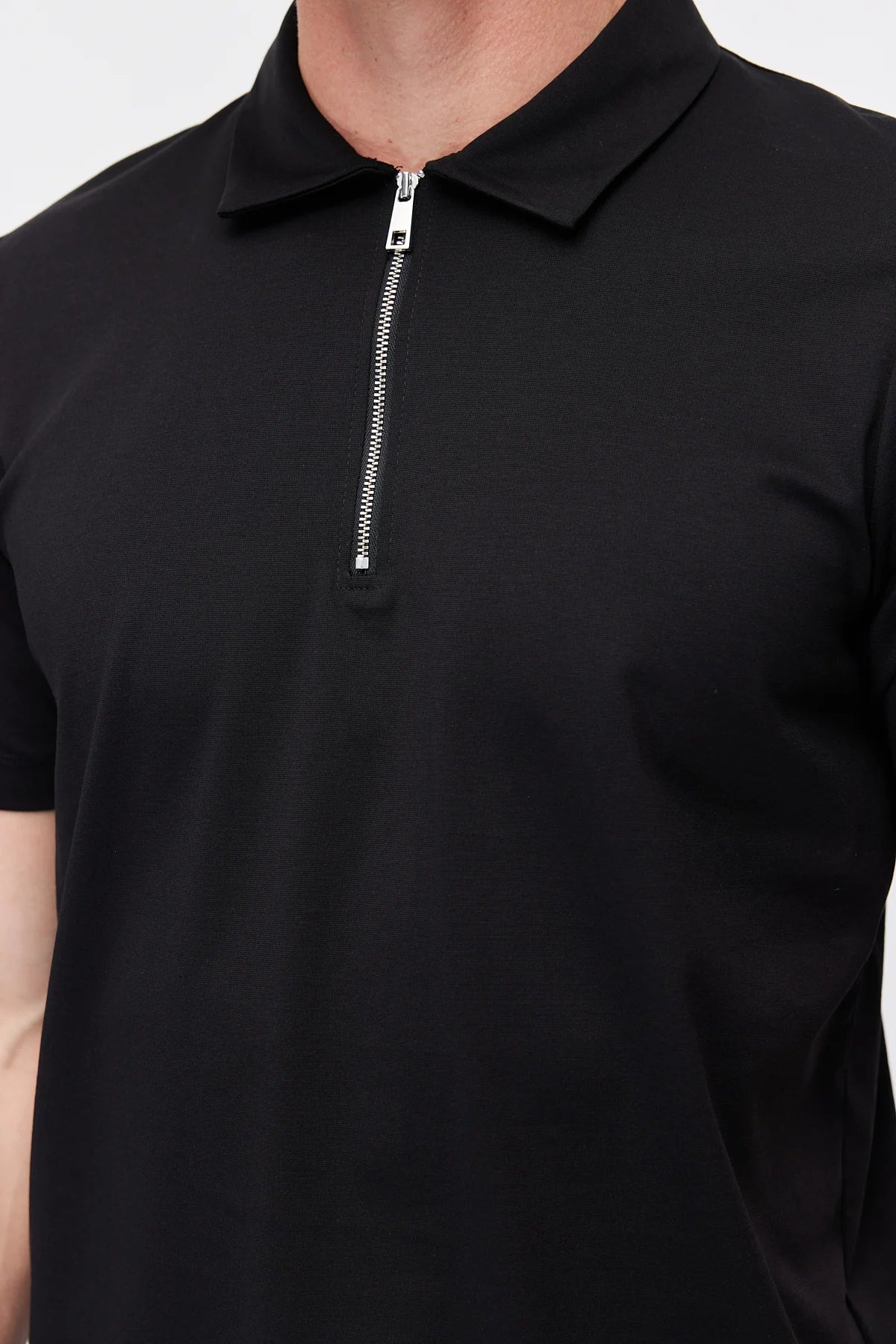 Men's Half-Zip Polo Collar T-shirt