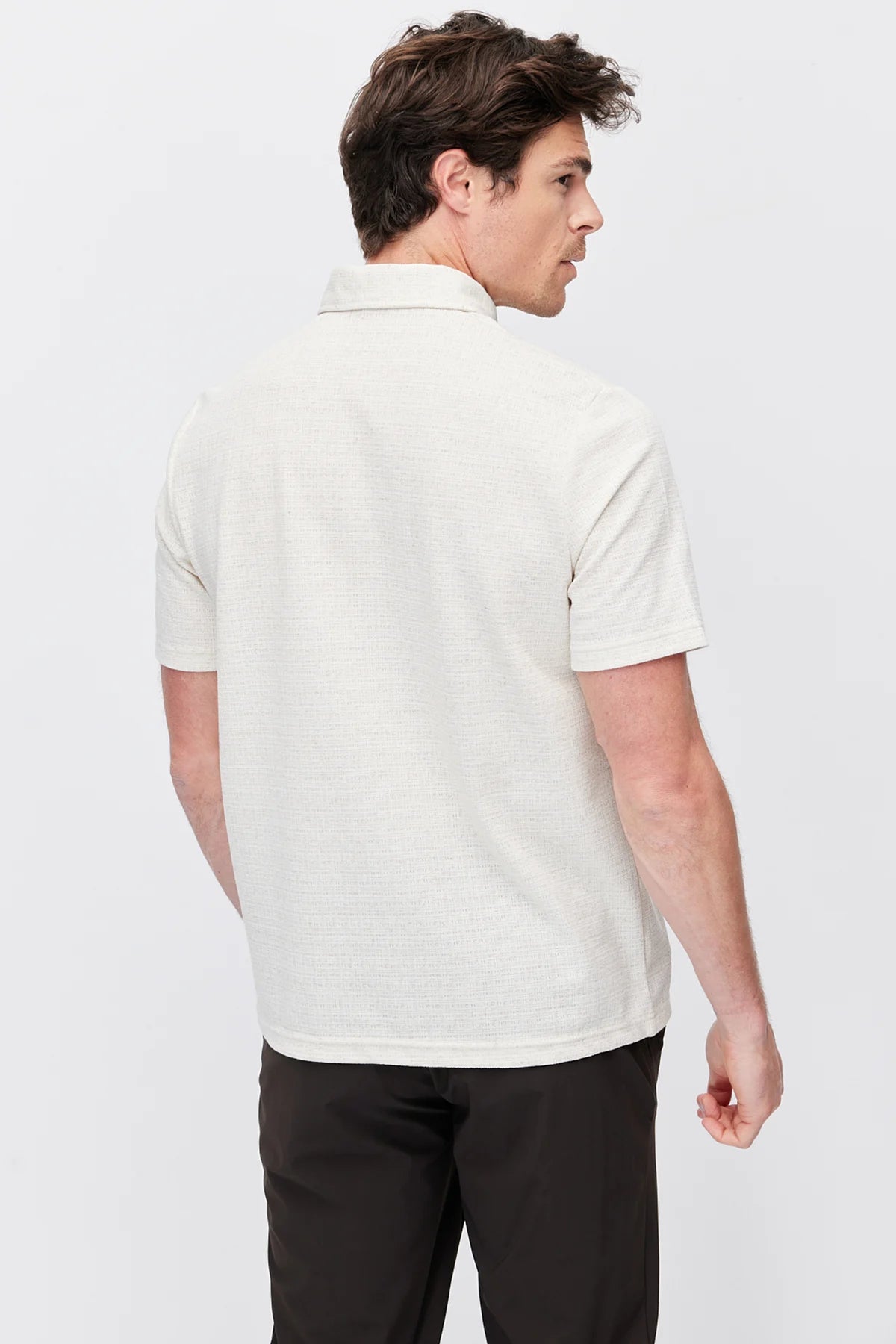 Men's Textured Polo Collar T-Shirt