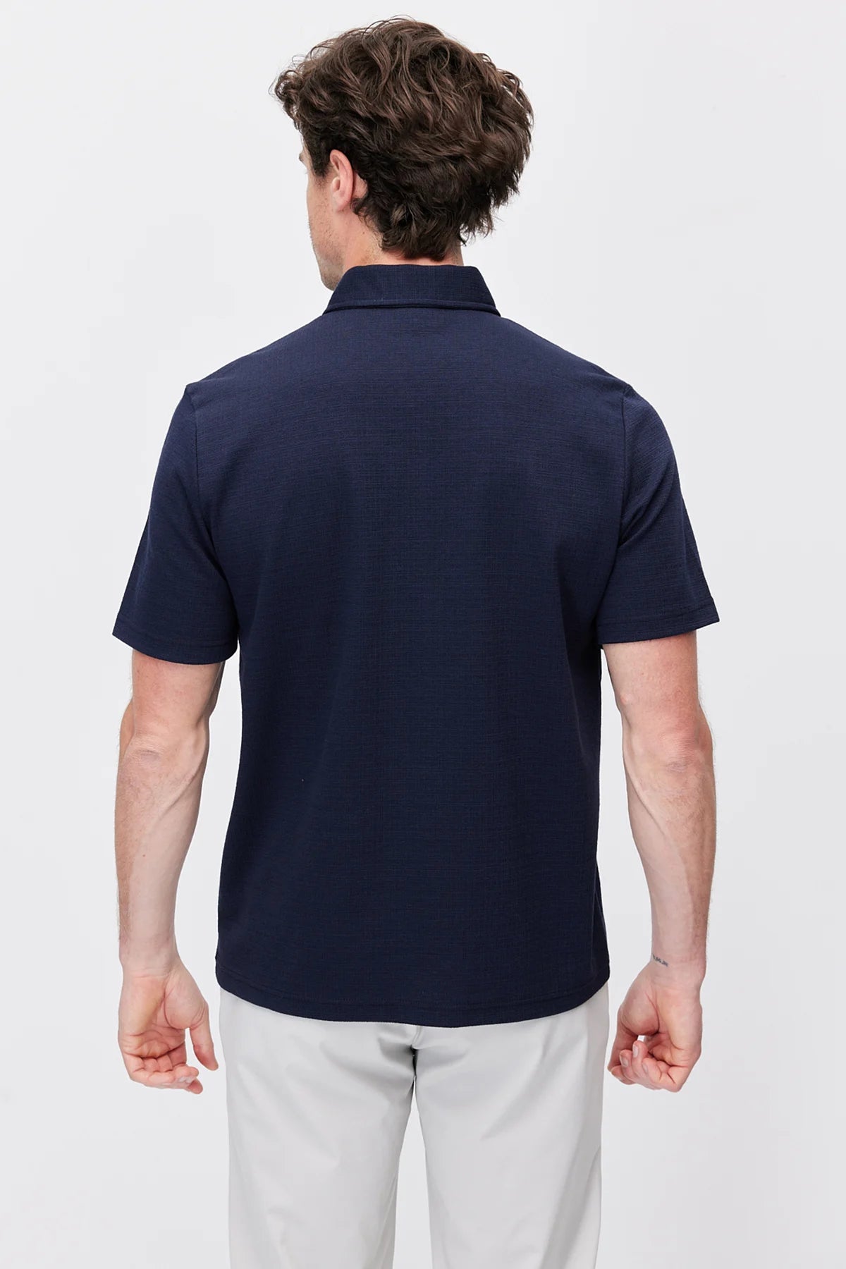 Men's Textured Polo Collar T-Shirt