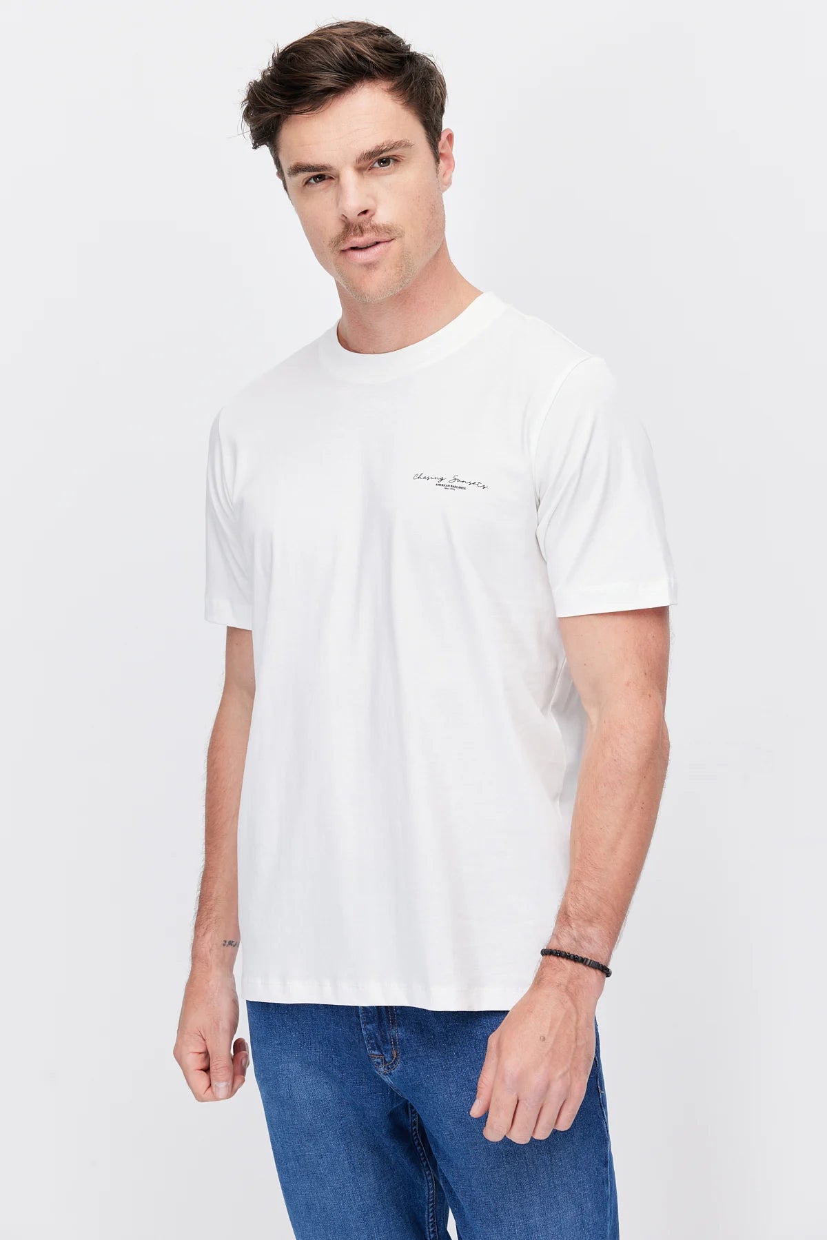 Men's Crew Neck T-shirt with Chest Print