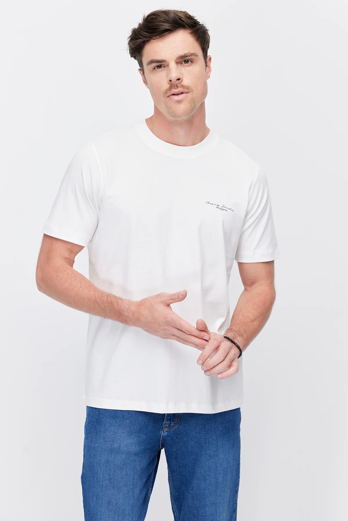 Men's Crew Neck T-shirt with Chest Print