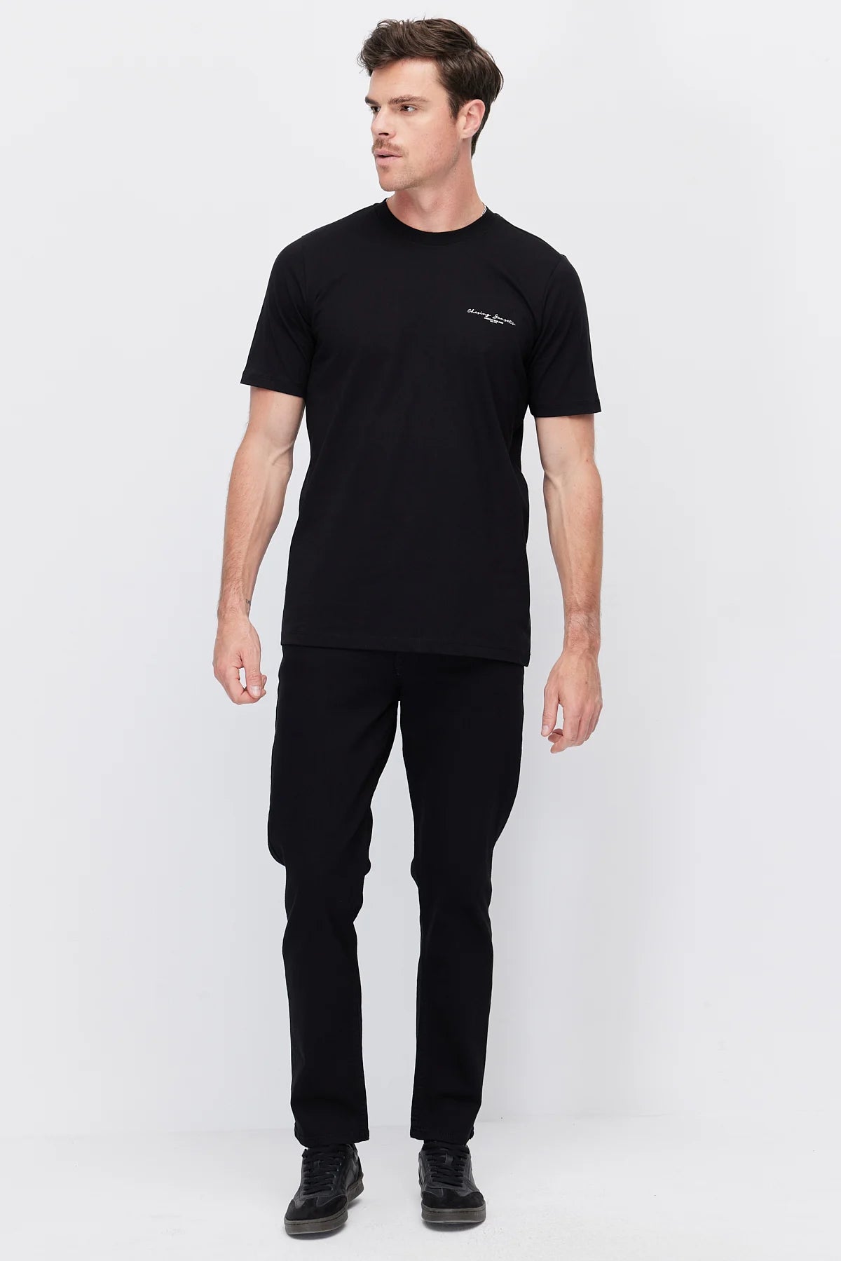 Men's Crew Neck T-shirt with Chest Print