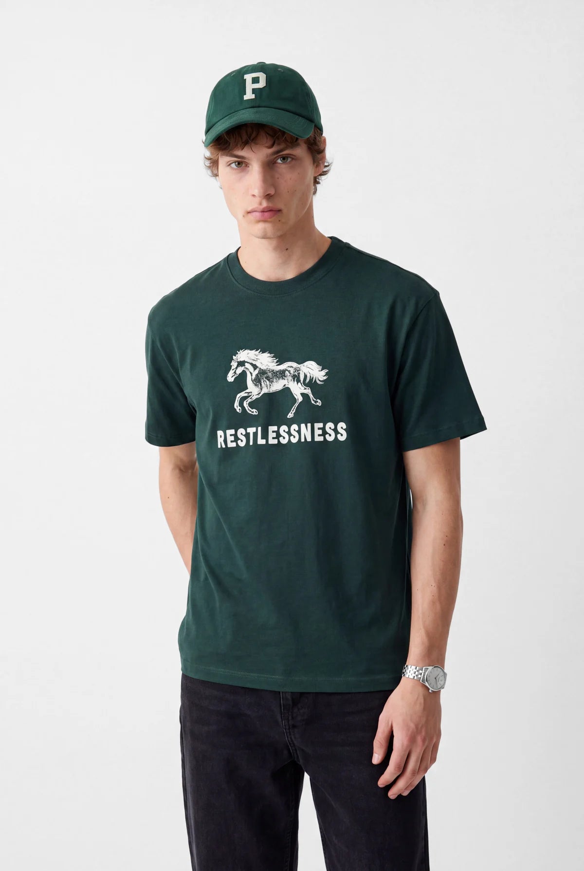 Erkek Baskılı Oversize Tişört