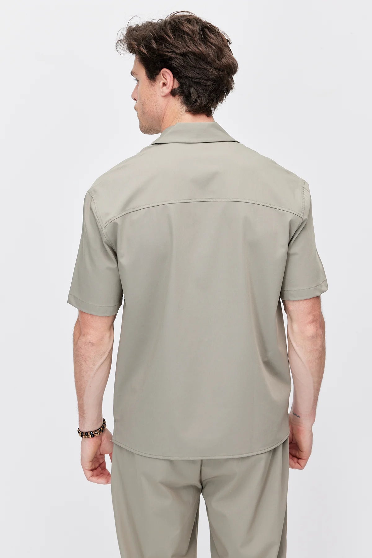 Men's Polo Collar T-Shirt with Minimal Side Slit Detail