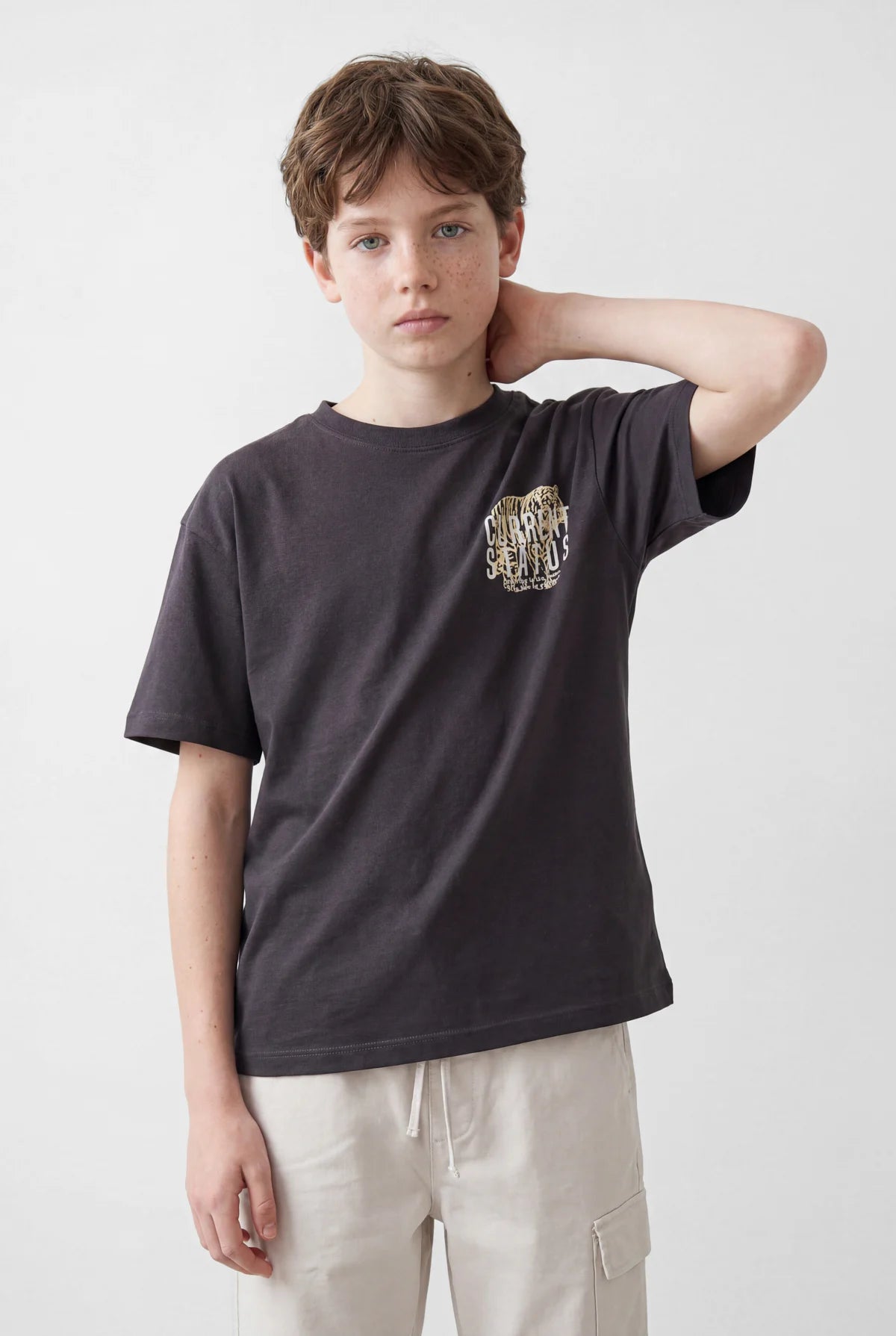 Boys' Printed Oversize Basic T-Shirt