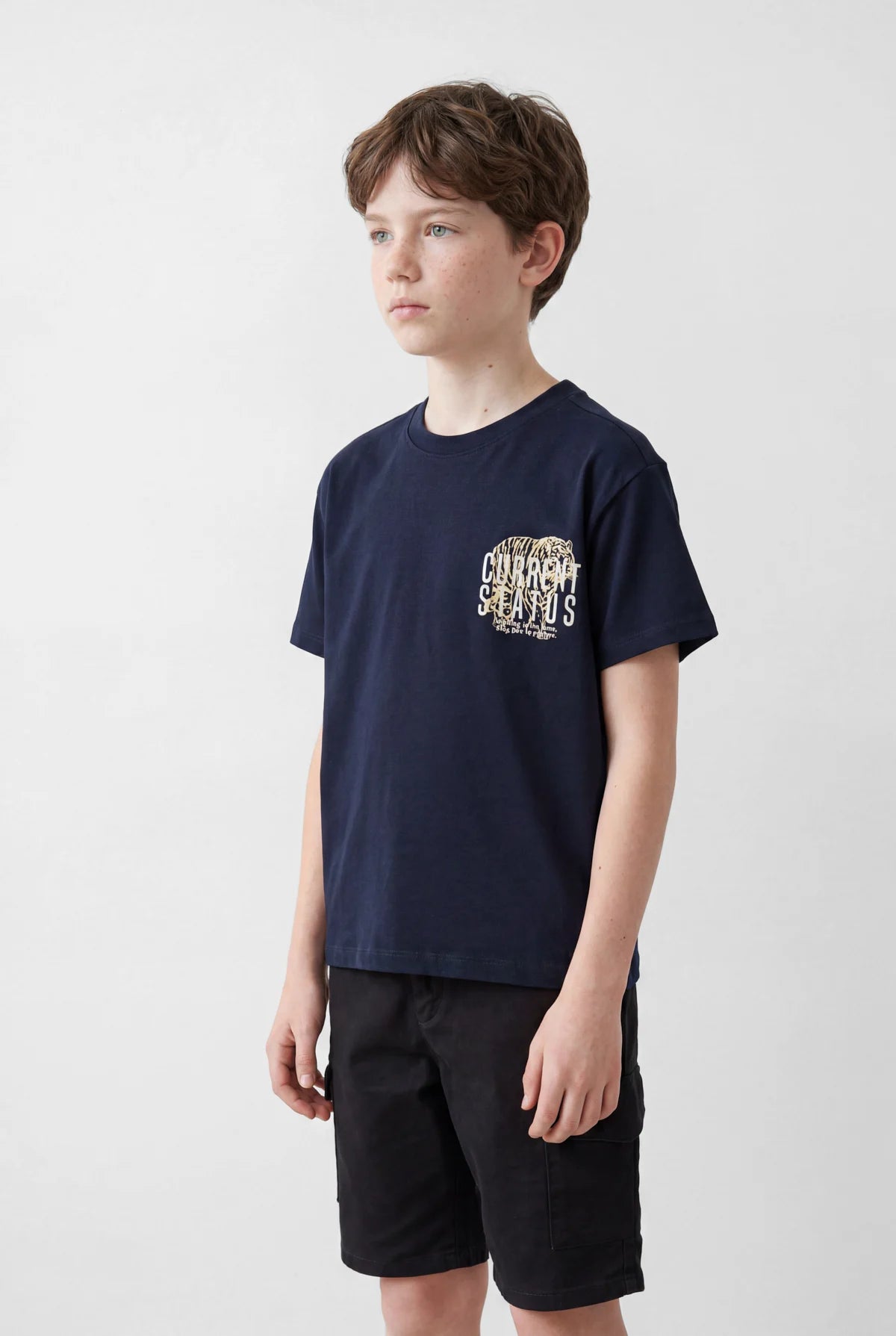 Boys' Printed Oversize Basic T-Shirt
