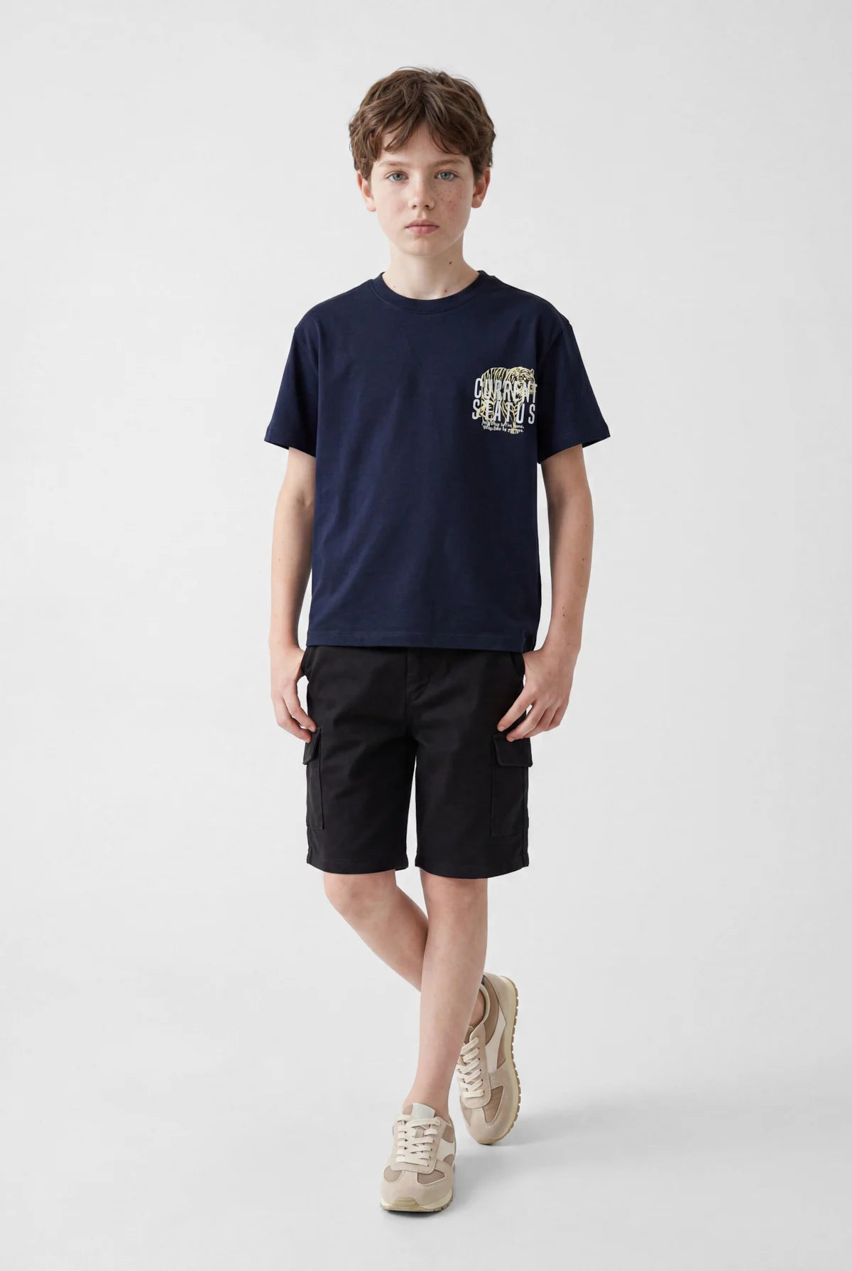 Boys' Printed Oversize Basic T-Shirt