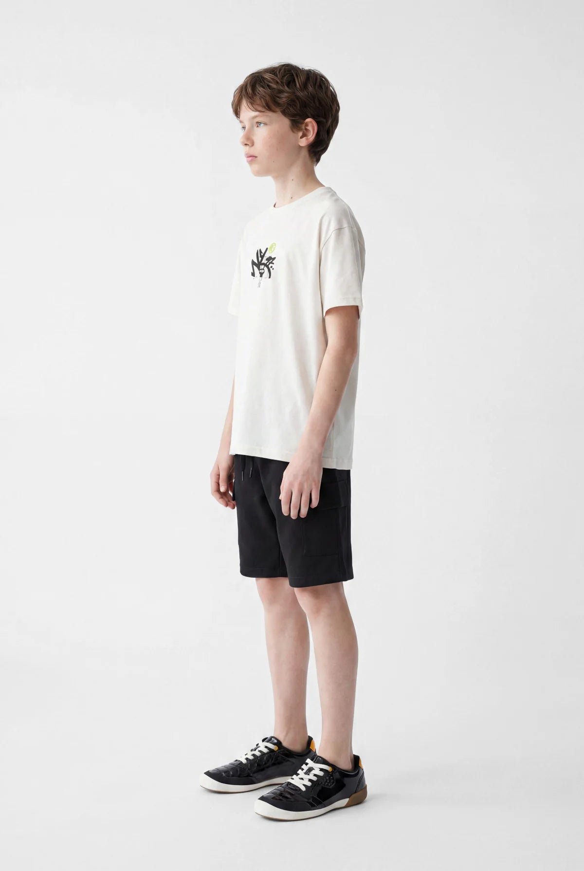 Boys' Crew Neck Printed Oversize T-Shirt