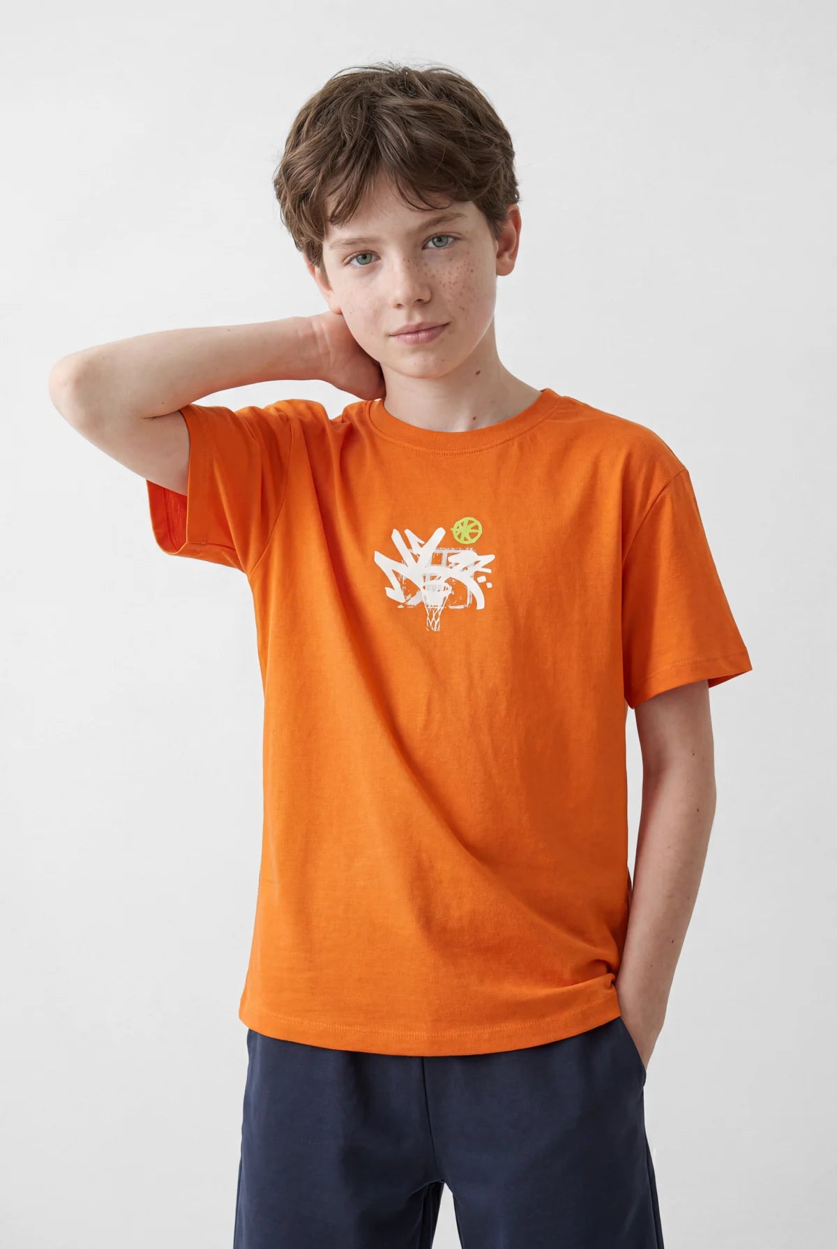Boys' Crew Neck Printed Oversize T-Shirt