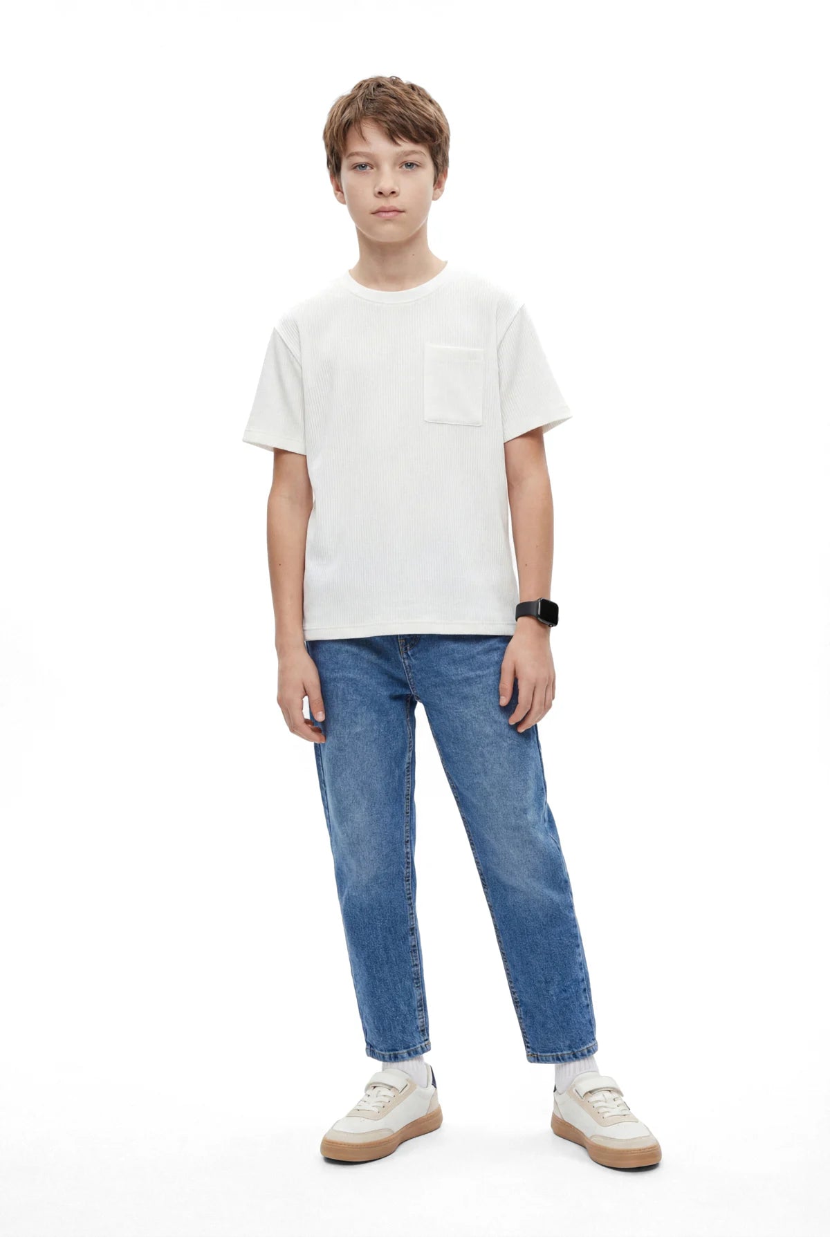 Boys' Textured T-shirt with Pocket Detail
