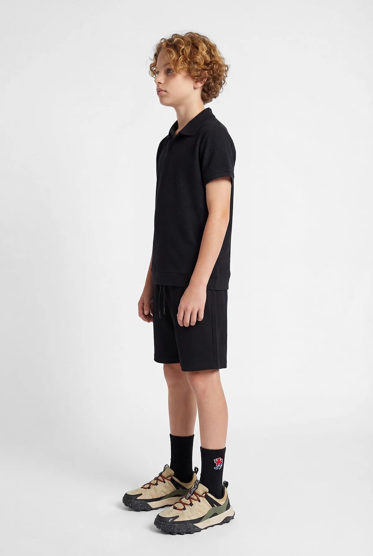 Boys' Polo Collar Textured T-shirt