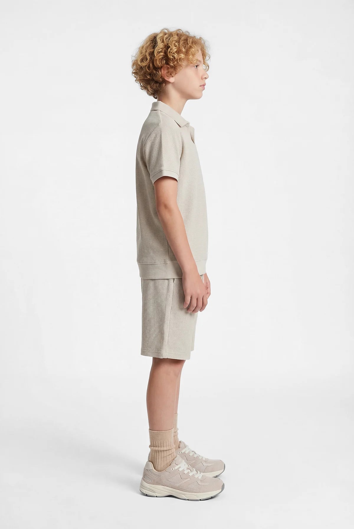 Boys' Polo Collar Textured T-shirt