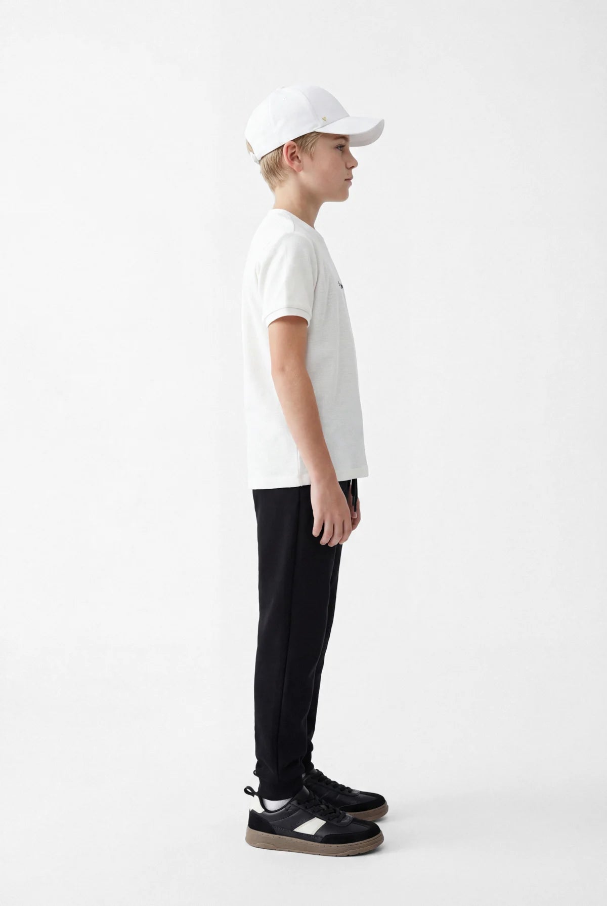 Boys' Textured T-shirt with Text Print