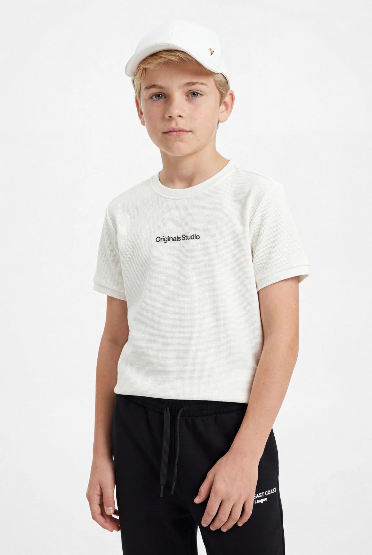 Boys' Textured T-shirt with Text Print