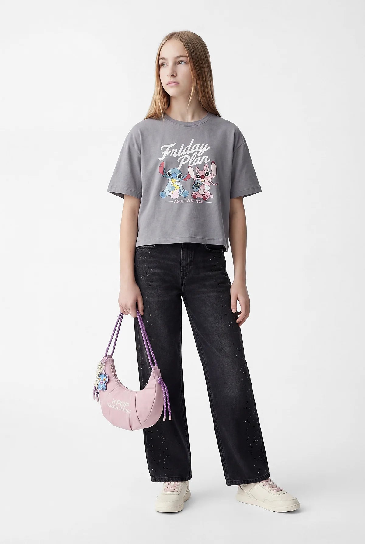 Girls' Detailed Basic T-shirt