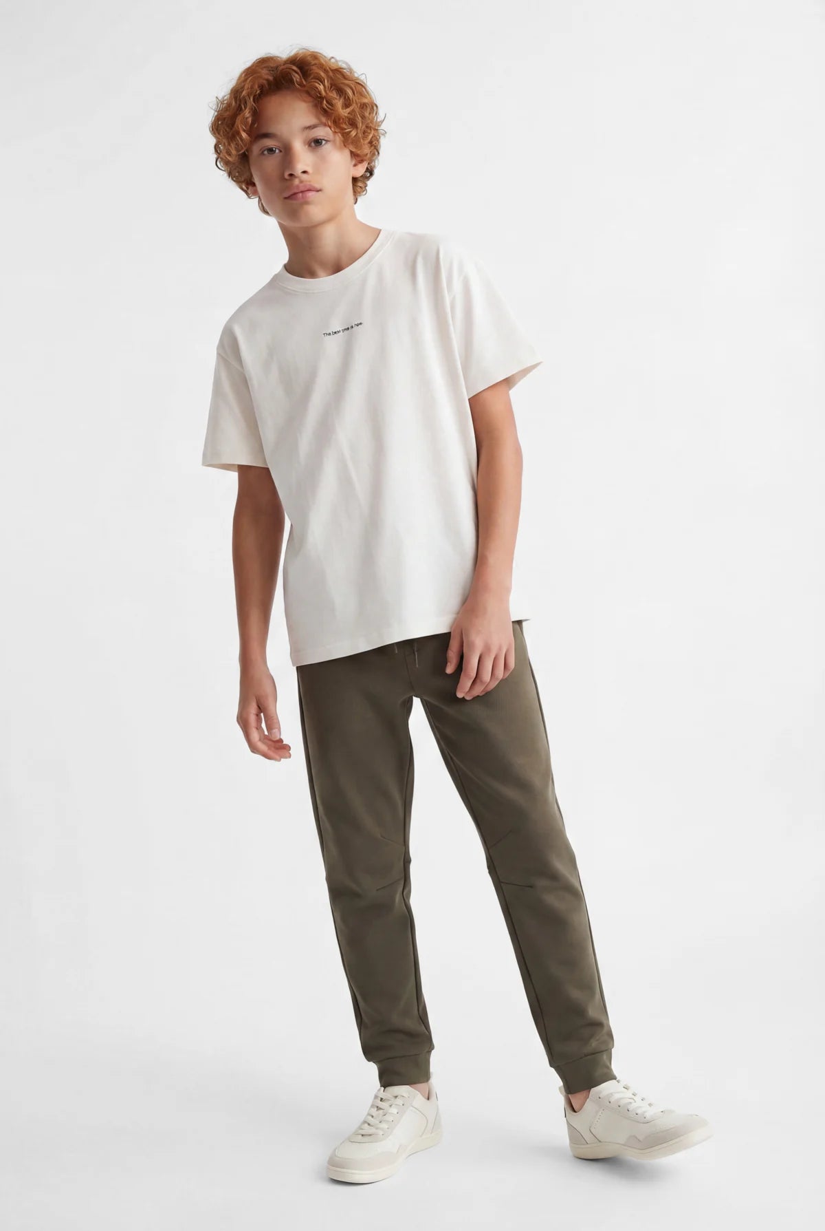 Boys' Oversize Basic T-shirt with Text Print