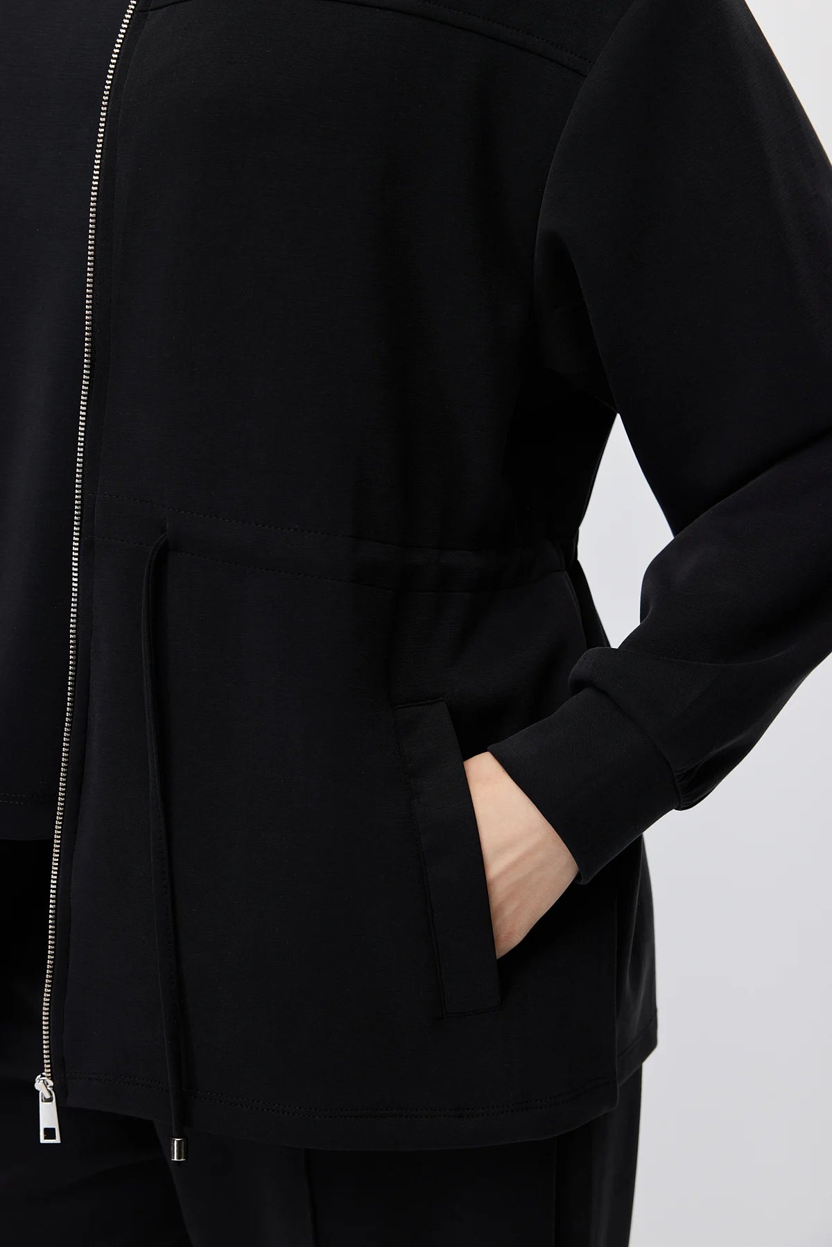 Women's Thin Sweatshirt with Adjustable Waist Drawstring