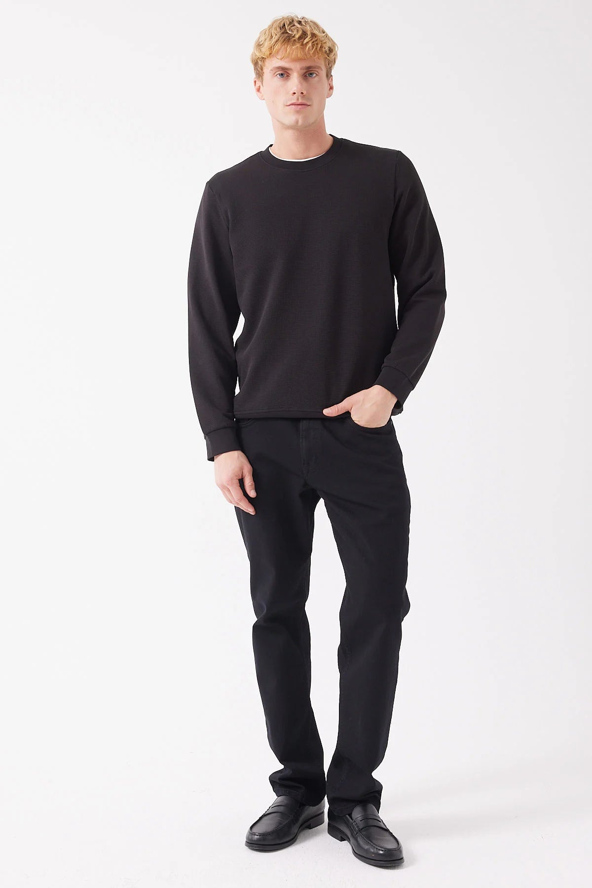 Men's Basic Ribbed Sweatshirt