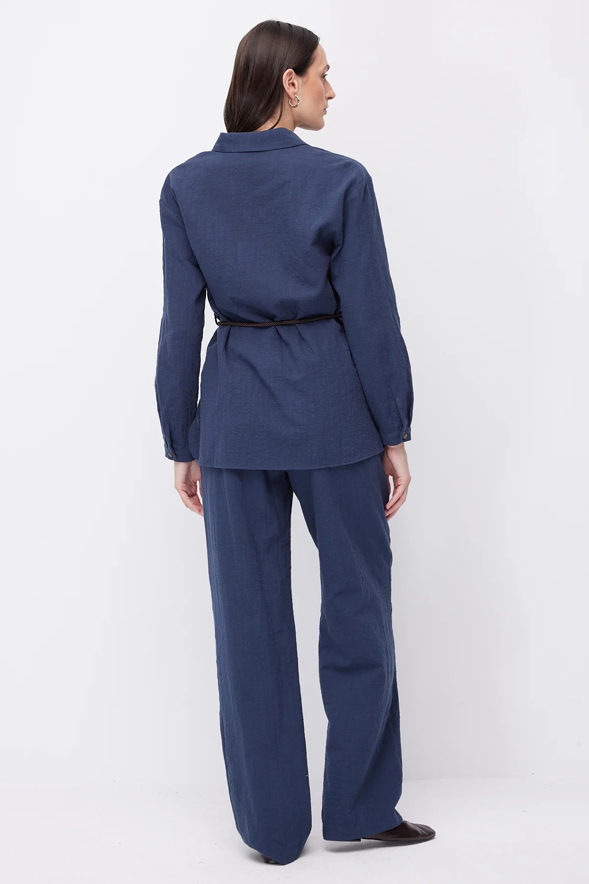 Women's Linen Trousers with Elastic Waistband