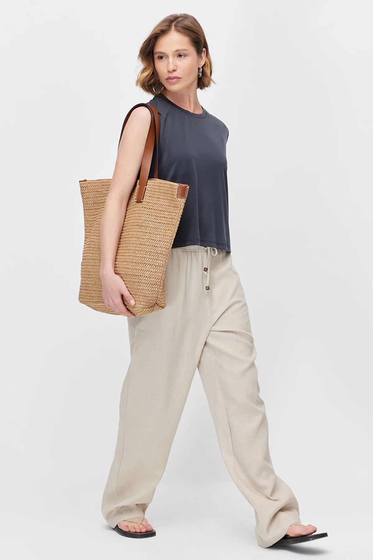 Women's Belted Pants with Pockets