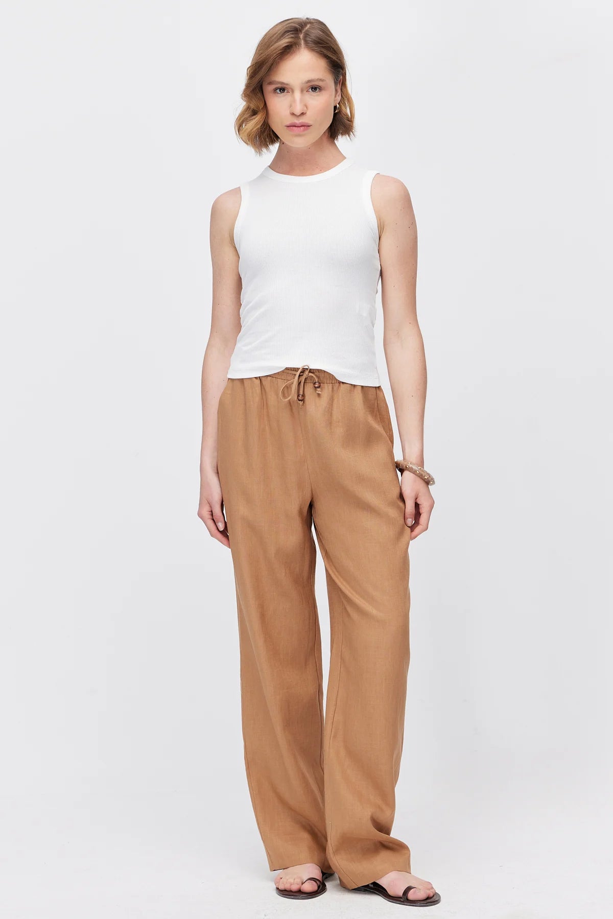 Women's Belted Pants with Pockets