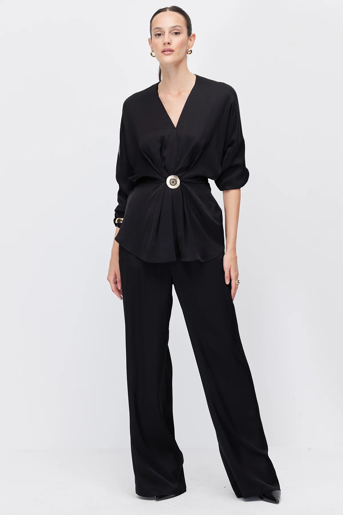 Women's Wide Leg Satin Trousers