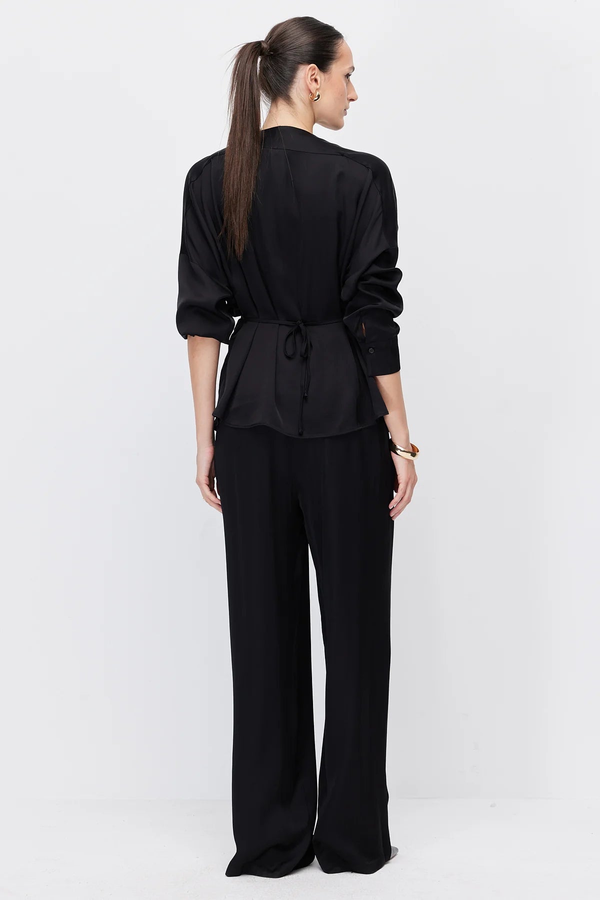 Women's Wide Leg Satin Trousers