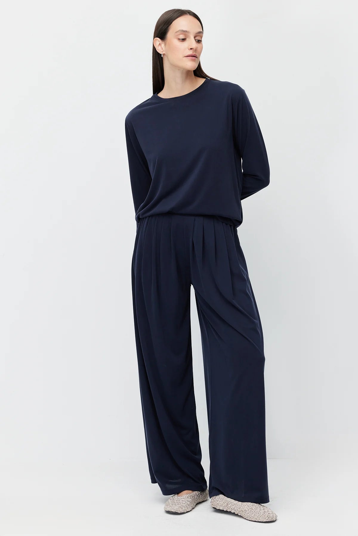 Women's Pleated Modal Trousers