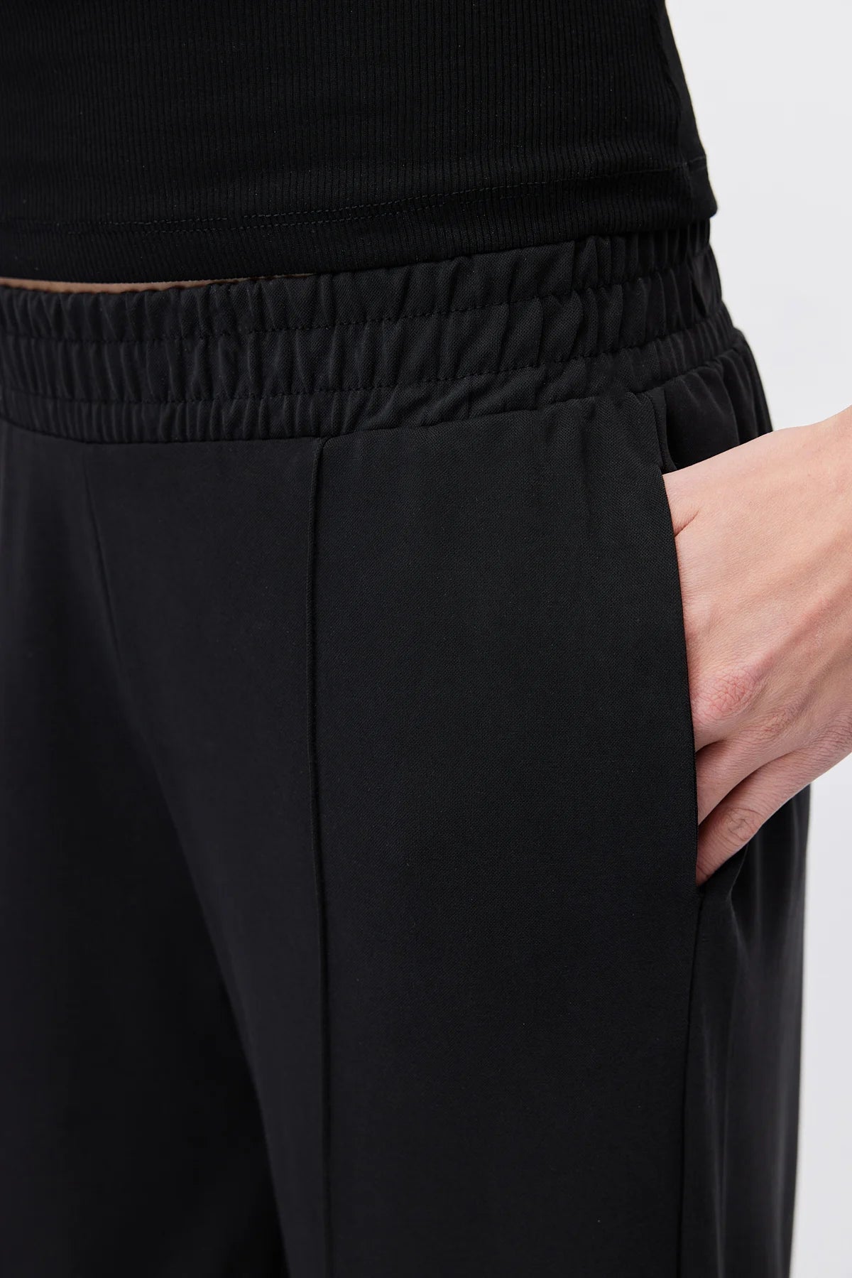 Women's Wide Leg Sweatpants with Front Seam Detail