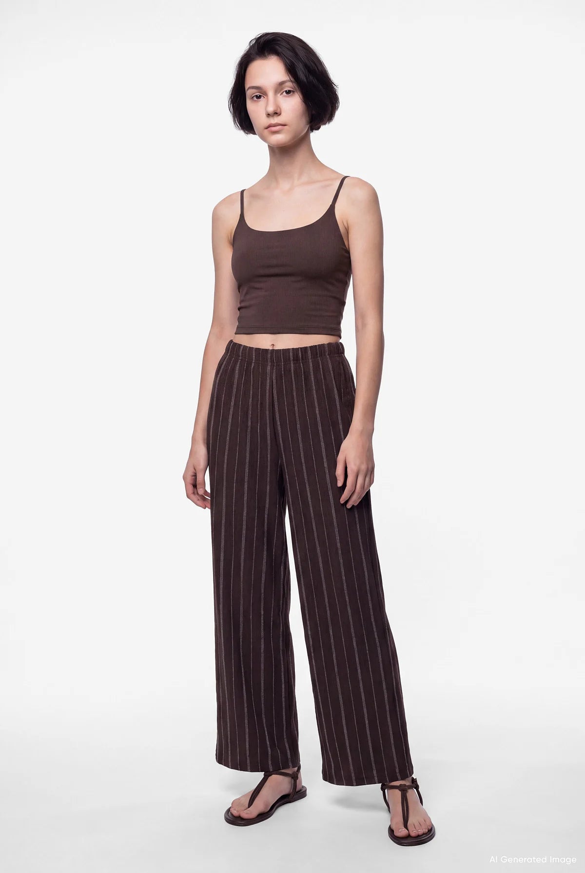 Women's Wide Leg Pants with Elastic Waistband