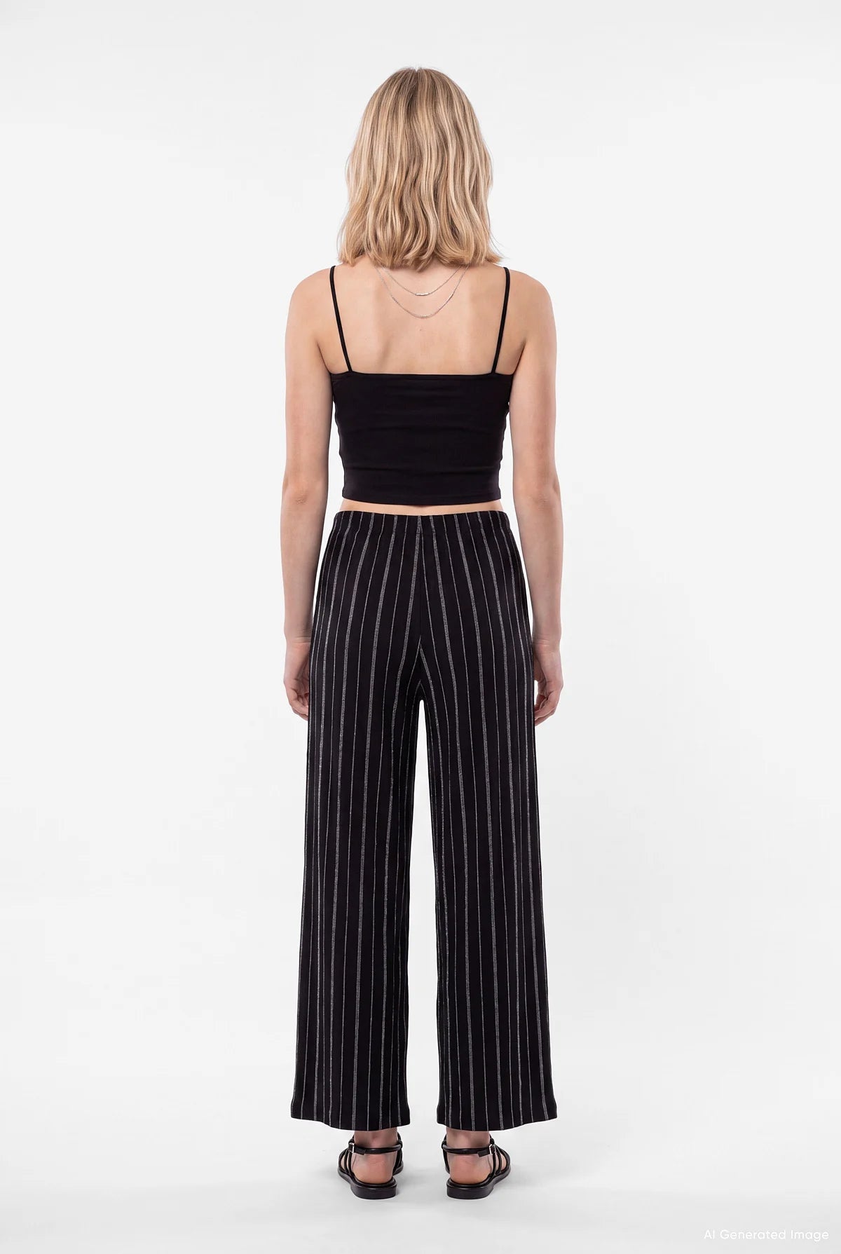 Women's Wide Leg Pants with Elastic Waistband