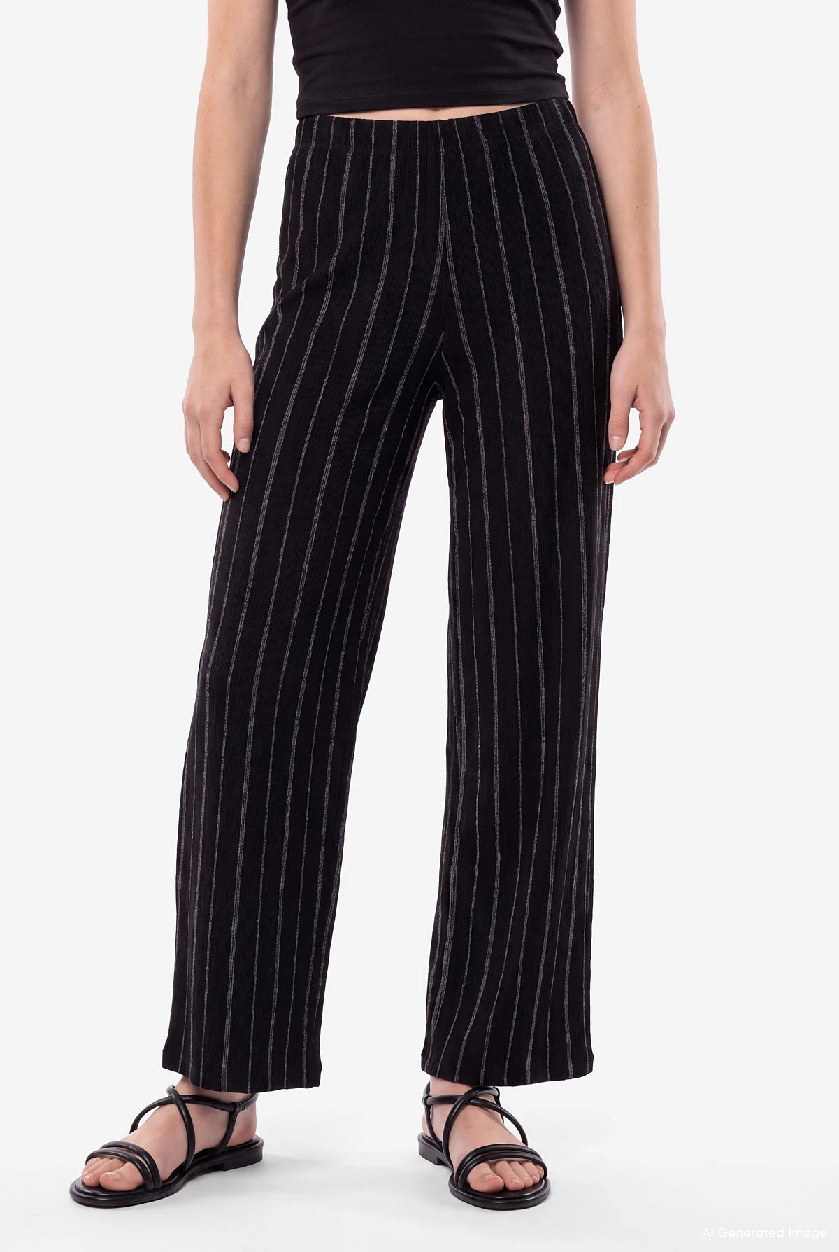 Women's Wide Leg Pants with Elastic Waistband