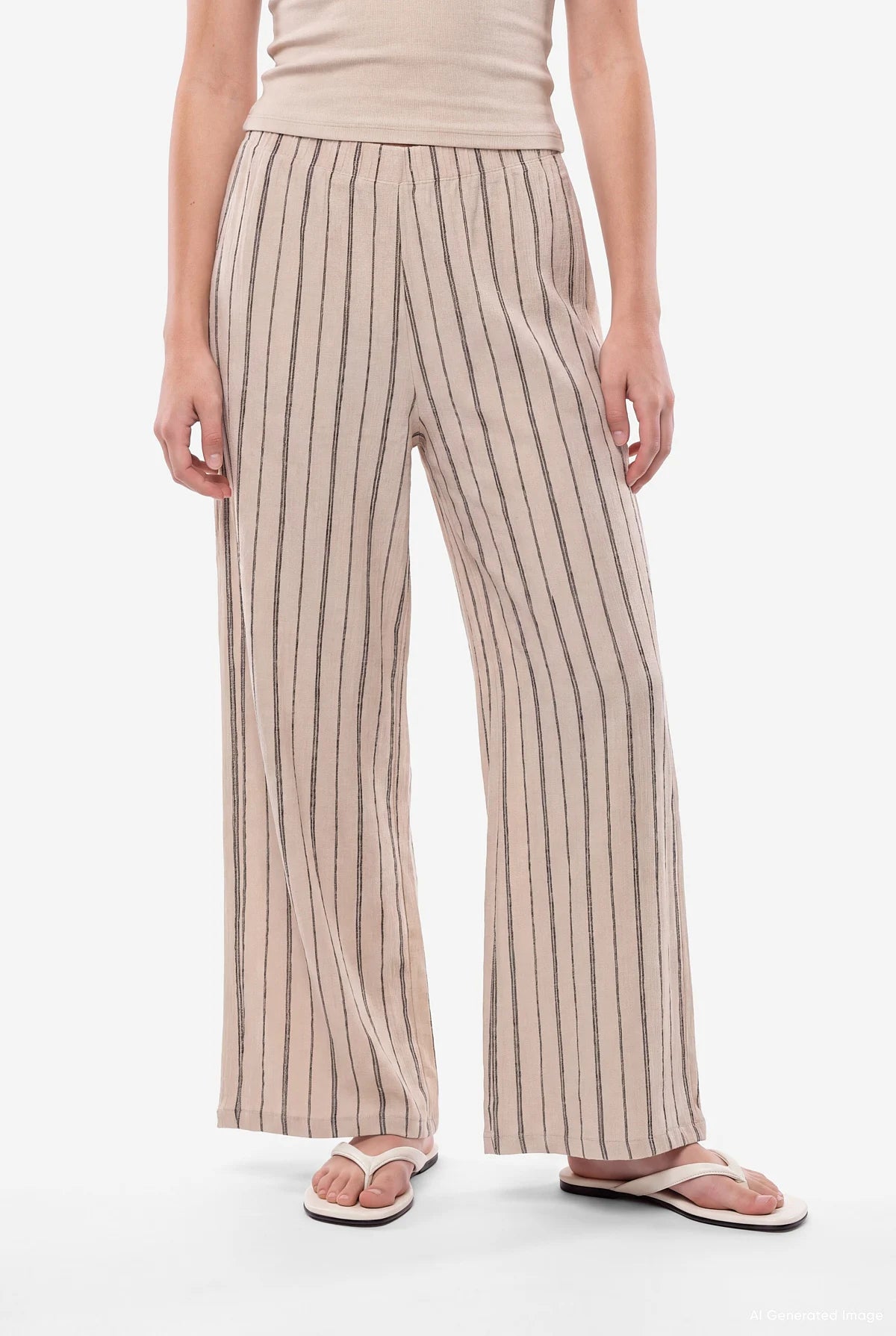 Women's Wide Leg Pants with Elastic Waistband